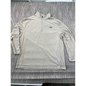 Callaway Mens 2X 1/4 Zip Pullover Oatmeal Heather Gorpcore Minimalist RT220395